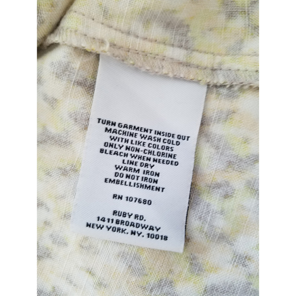 Ruby Rd Yellow/Gray Beaded Women's 3/4 Slit Sleeves Blouse Sz 16 NWOT - Picture 8 of 12